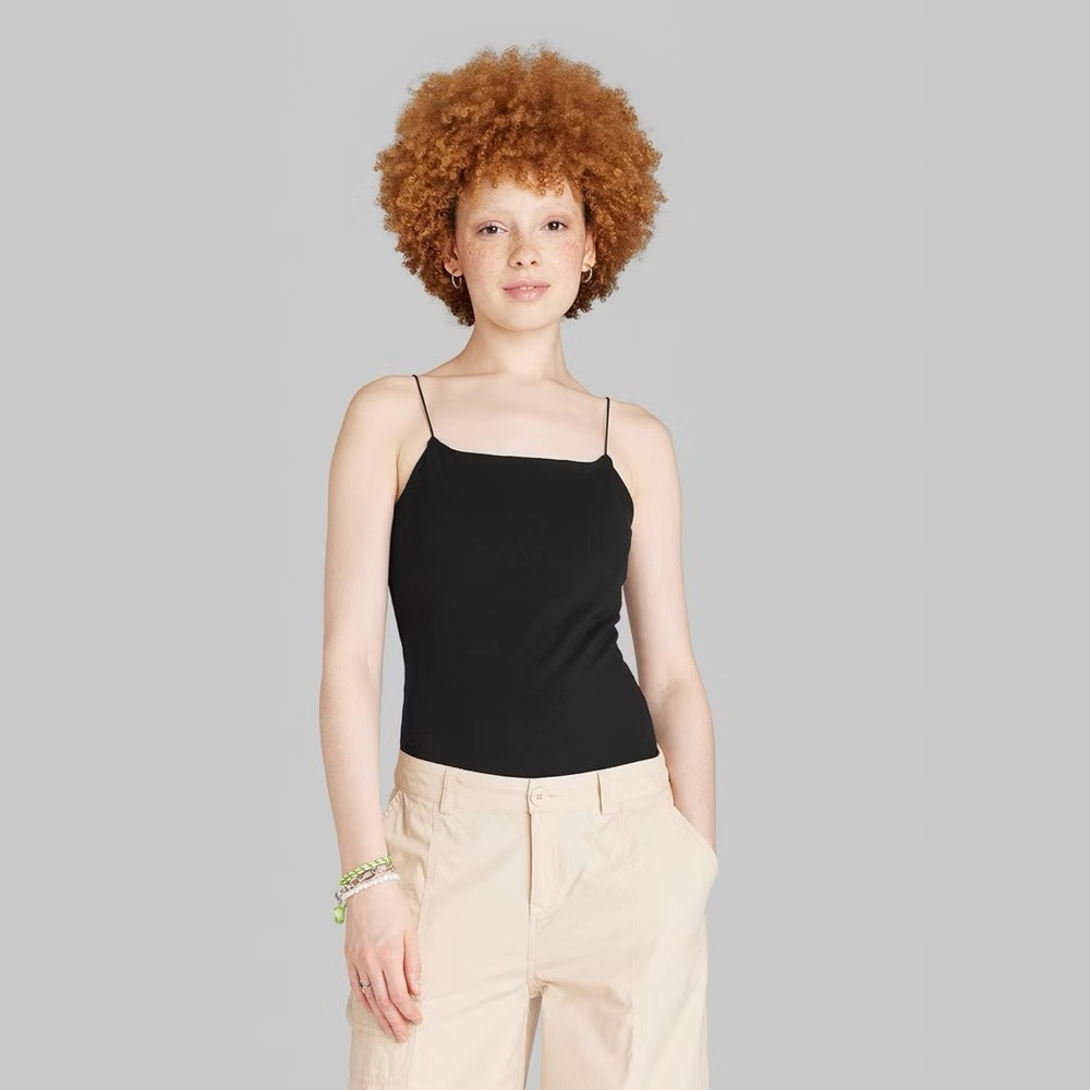 Target (wild fable) Black Spaghetti Strap Top. Size medium.
